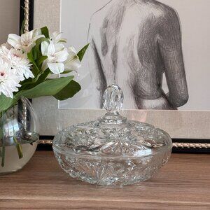 Vintage Crystal Bonbonniere with Lid